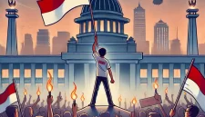 Ilustrasi: #IndonesiaGelap dan PENTOL Cahaya di Tengah Kegelapan|| Nafian Faiz (suarautama.id)