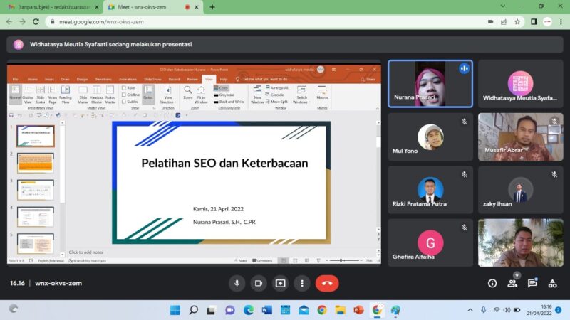 Foto: Redpel Suara Utama ID Terangkan Kepenulisan dengan Metode SEO/Suara Utama ID
