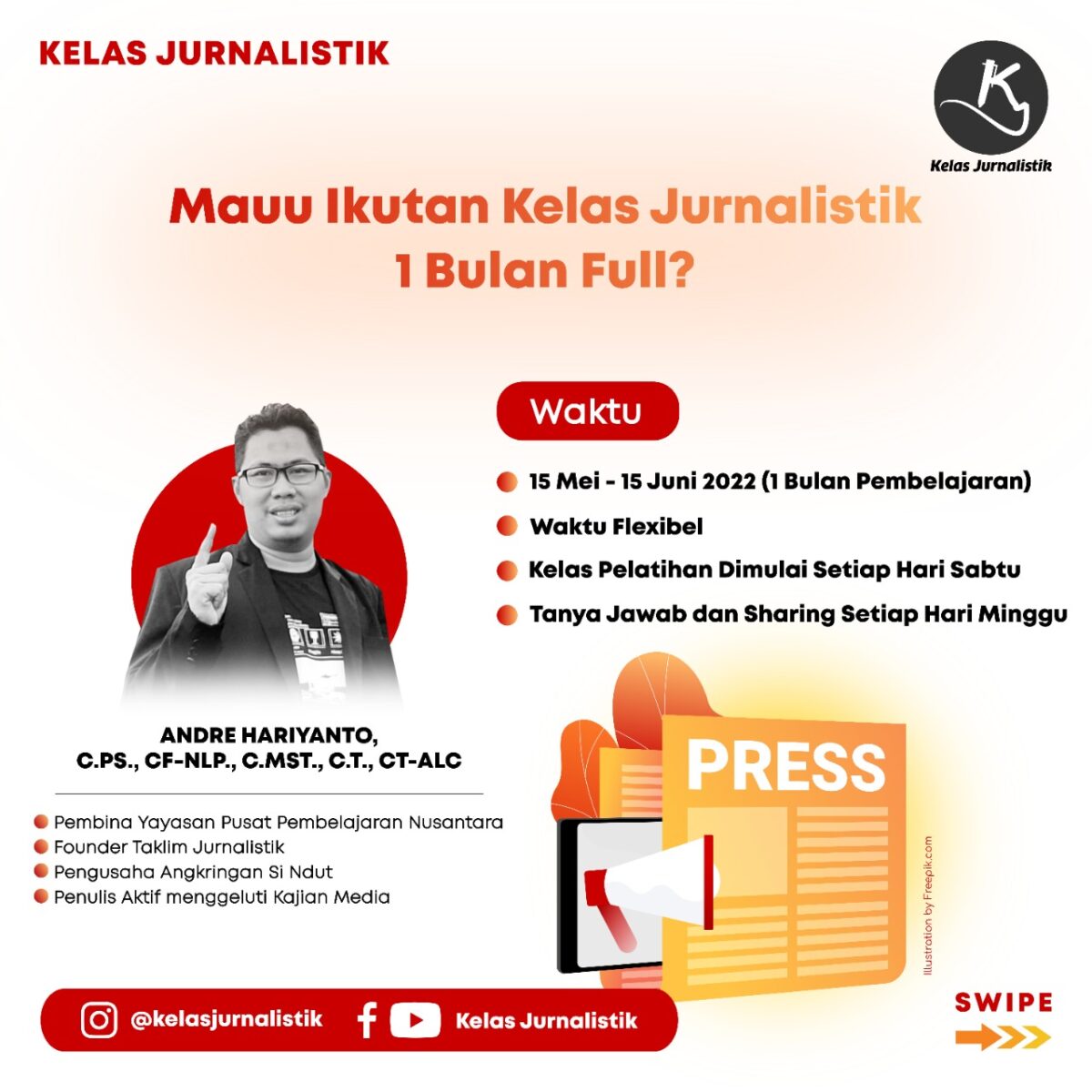 Foto: Kelas Pembelajaran Jurnalistik Official 1 bulan penuh pelatihan Jurnalistik dan Kepenulisan/Suara Utama ID