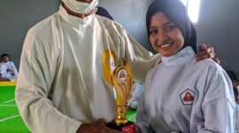 SMP PGRI 16 Sidoarjo Jawa Timur sukses Raih Prestasi Juara 1 dan 2 Tingkat Dasar Silat Perisasi Diri. Foto: Chomidah/Mas Andre Hariyanto (SUARA UTAMA)