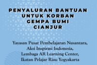 Kolaborasi Ikatan Pelajar Riau Yogya, Aksi Inspirasi Indonesia, YPPN dan AR Learning Center Peduli Gempa bumi Cianjur. Foto/Design: Saepudin Fikri (SUARA UTAMA)