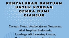 Kolaborasi Ikatan Pelajar Riau Yogya, Aksi Inspirasi Indonesia, YPPN dan AR Learning Center Peduli Gempa bumi Cianjur. Foto/Design: Saepudin Fikri (SUARA UTAMA)
