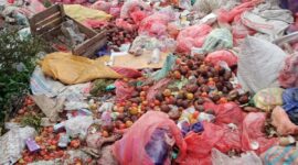 Kondisi tumpukan sampah di TPS Ilegal di area pasar Agro, Rondo, Kabupaten Enrekang. Ahmad Afiq/Suara Utama ID.