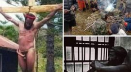 Ilustrasi foto contoh Yesus dan pikul kayu salip dan derita rakyat Papua sepanjang masa