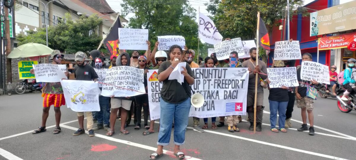 Ilustrasi foto saat AMP KK JEMBER pernyataan sikap untuk tuntutan tutup PT Freeport Indonesia yang ada di Papua