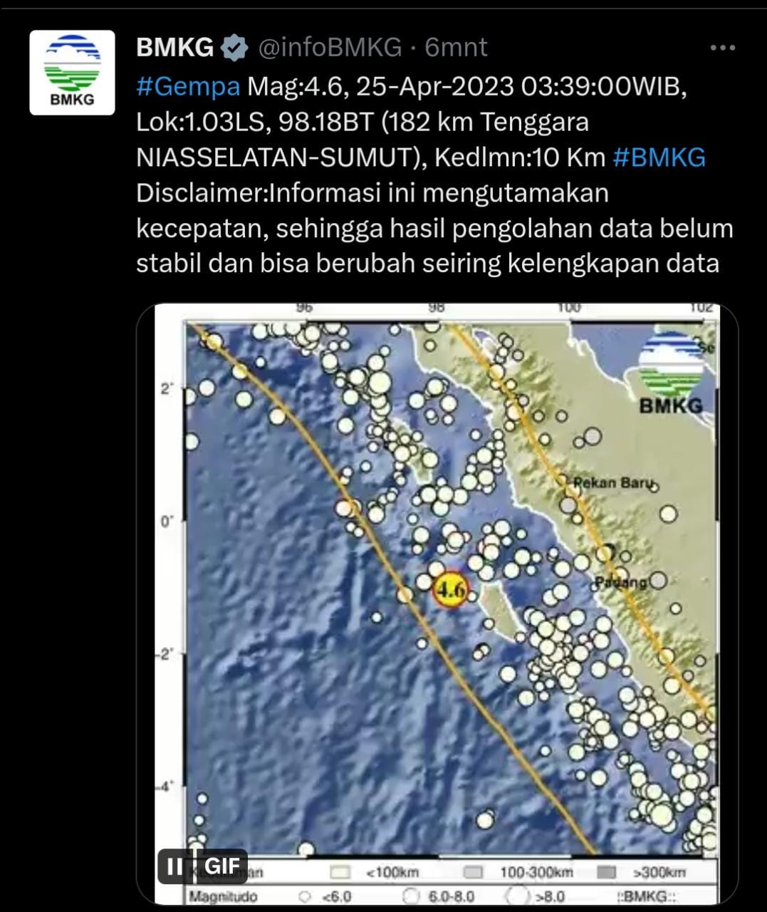 Gempa M 7,3 Guncang Mentawai Sumbar & Sumut, BMKG Keluarkan Peringatan Dini Tsunami-1. Foto: BMKA & Sumber/Mas Andre Hariyanto (SUARA UTAMA)