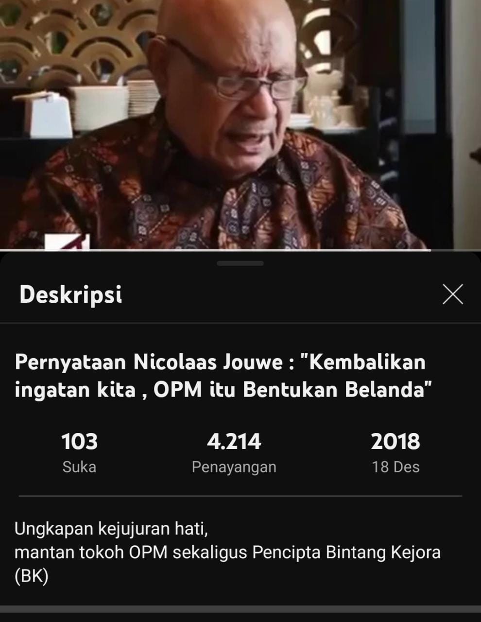 Nicolaas Jouwe: OPM Tidak Lahir dari Keinginan Bangsa Papua, tetapi Didirikan Belanda untuk Memecah Indonesia. Foto: Berbagai Sumber/Mas Andre Hariyanto (SUARA UTAMA)