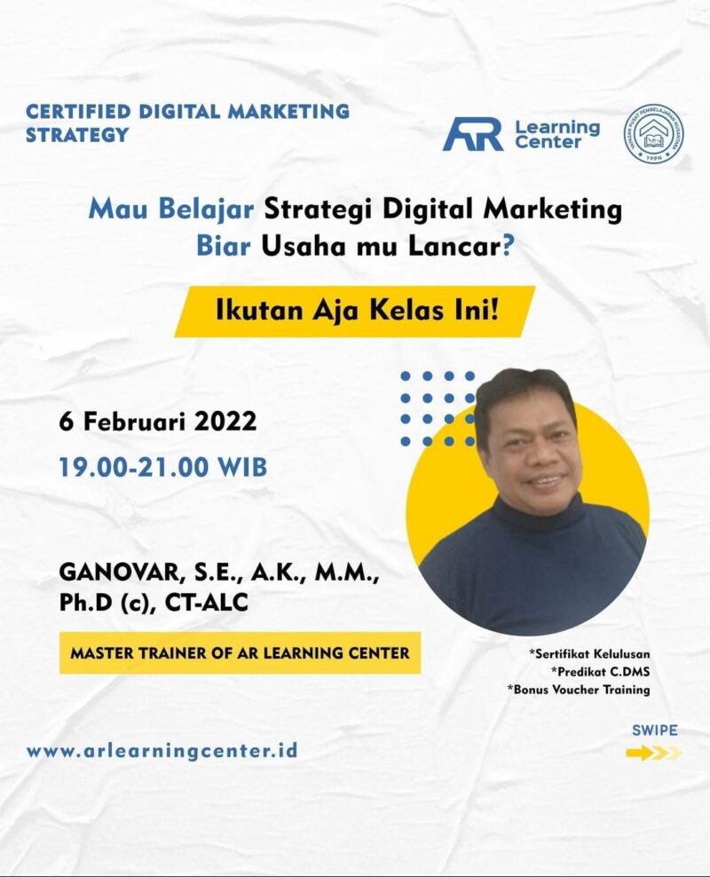 Almarhum Coach Dr. Ganovar SE AK MM CT.ALC, Master Trainer of AR Learning Center dan Alumni AR Learning Center. Foto: Dok. Internal Lembaga ALC (SUARA UTAMA)