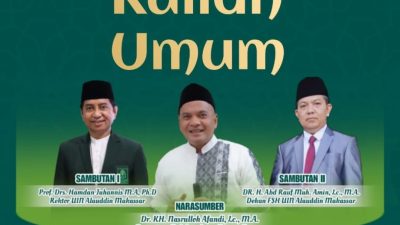 Kuliah Umum Maqashid Syariah : Fak. Syariah dan Hukum UINAM Hadirkan Dr. K.H. Nasrullah Afandi,Lc., M.A.