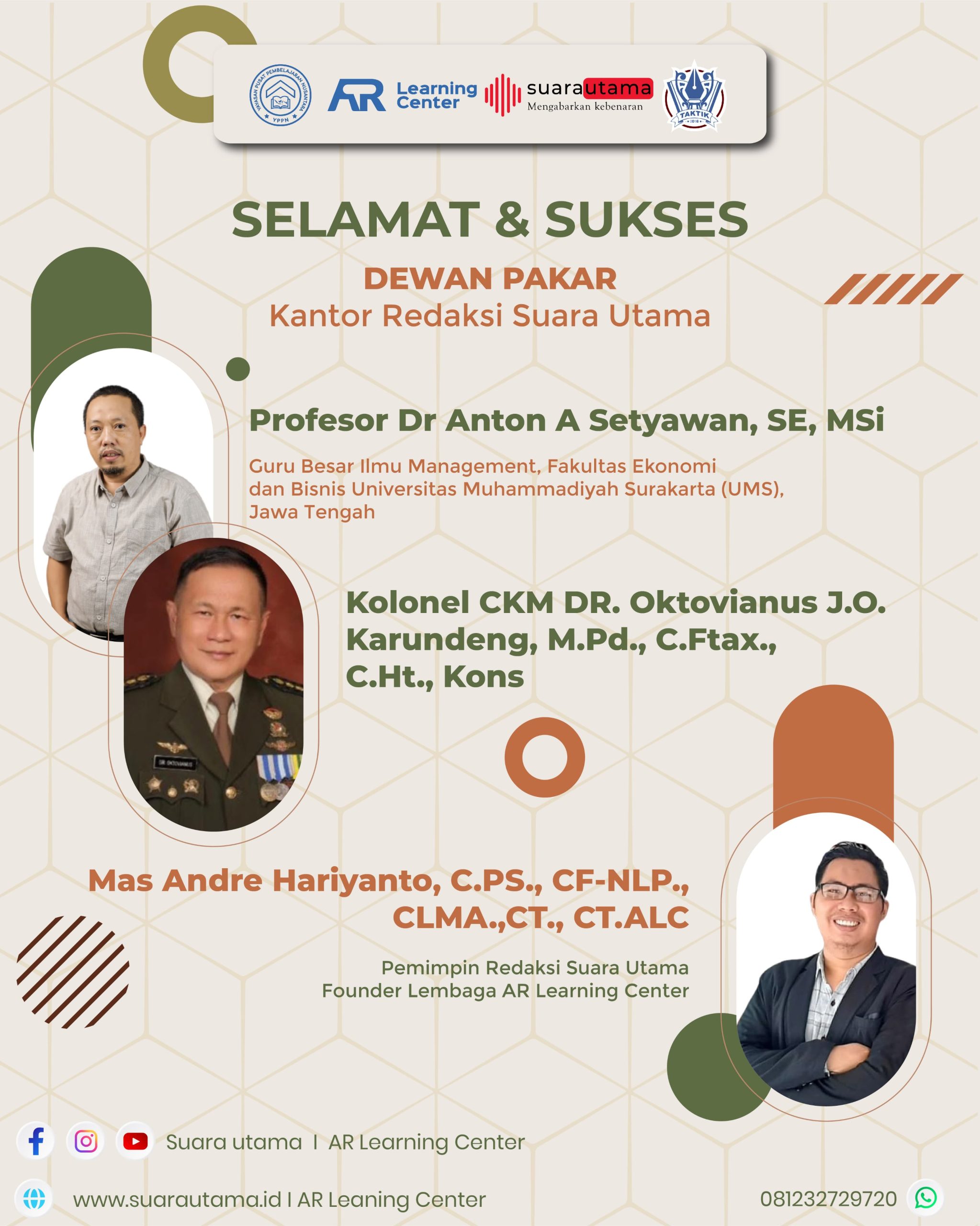RSU Bentuk Dewan Pakar Media, Guru Besar UMS dan Perwira TNI Emban Amanah. FOTO: Dok. Internal/Mas Andre Hariyanto (SUARA UTAMA)