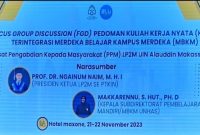 Foto : Focus Grup Discussion(FGD) Pedoman Kuliah Kerja Nyata (KKN) Terintegrasi Merdeka Belajar Kampus Merdeka (MBKM). Dok (Abdi Wijaya-Suara Utama.ID)