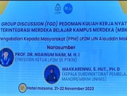 Lembaga Penelitian dan Pengabdian Kepada Masyarakat (LP2M) UIN Alauddin Makassar melaksanakan FGD