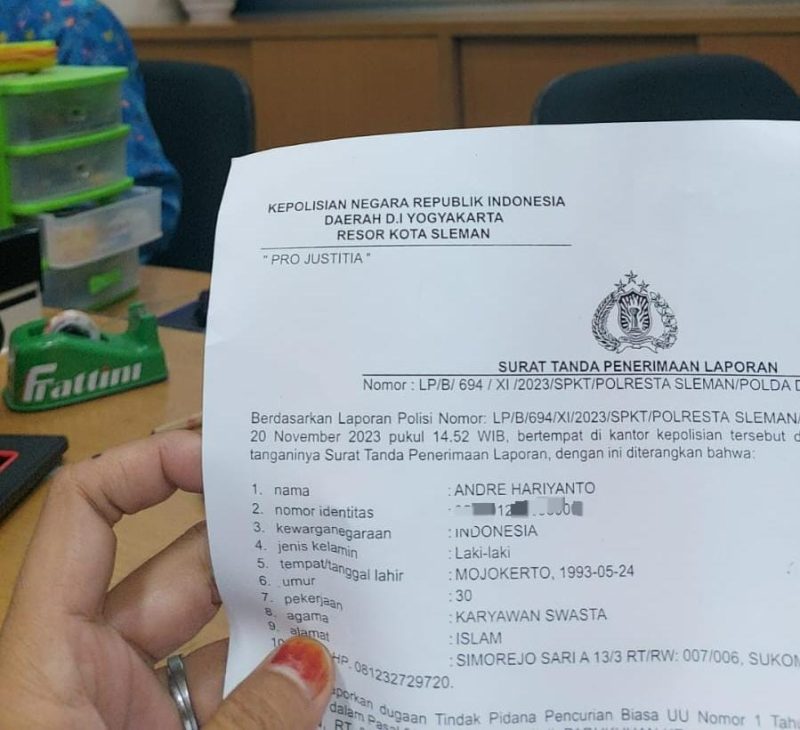 Polisi Panggil Herminingsih alias Shafiyya Yasmina Khairunnisa Akollo atas Dugaan Pencurian di Wahyun Asror Dua Yogyakarta. FOTO: Dok. Internal/MAS (SUARA UTAMA)