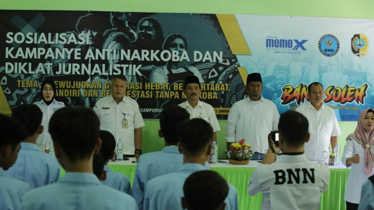 Suasana Sosialisasi Narkoba oleh BNN Tulungagung & Diklat Jurnalistik. FOTO: Andik. S (SUARA UTAMA)