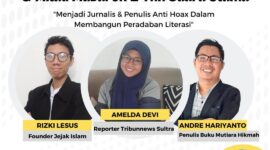 Peringati Hari Pers Nasional 2024, Redaksi Suara Utama & Ini Kabar Gandeng Jurnalis Tribunnews dan Founder Jejak Islam. FOTO: Dok. Internal & Mas Andre Hariyanto (SUARA UTAMA)