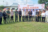 Apel siaga pengawasan masa tenang Pemilu 2024 ini dipimpin langsung oleh Ketua Bawaslu Tulang Bawang, Inda Fiska Mahendro, SH,  di Lapangan Ethanol Unit ll Tulang Bawang (11/2) Foto: Humas Polres Tuba (suarautama.id)