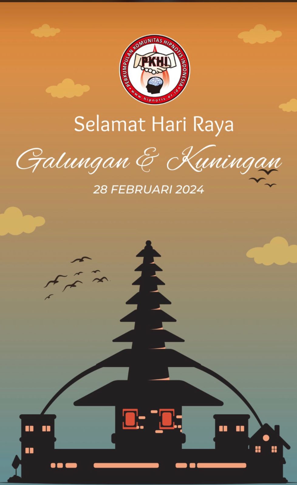 PKHI mengucapkan Selamat Hari Raya Galungan pada tanggal 28 februari 2024 bagi pengurus dan anngota yang merayakan. (28/02/2024). (Redaksi Suara Utama)