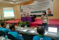 Foto: Kapolres Balikpapan dalam melakulan training kepada peserta PT. Elunsa Petrofin Kendaraan Alat Berat serta Apar (Suarautama.id)