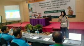 Foto: Kapolres Balikpapan dalam melakulan training kepada peserta PT. Elunsa Petrofin Kendaraan Alat Berat serta Apar (Suarautama.id)