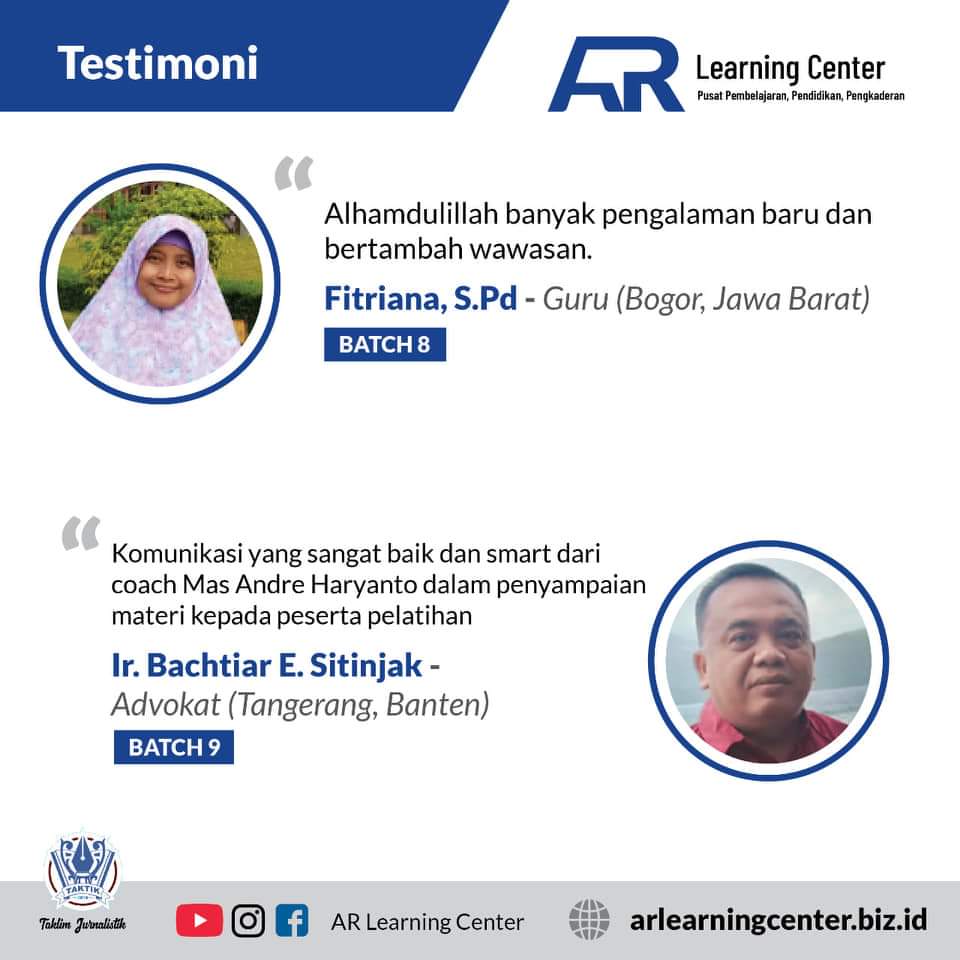 Testimoni Alumni Member Lembaga AR Learning Center (ALC/SUARA UTAMA)