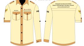 GAMBAR : Tampilan Kemeja Dinas Redaksi Suara Utama ID. Desainer Grafis Saepudin Fikri (Mas Andre Hariyanto/SUARA UTAMA)