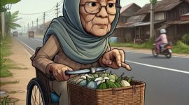 Nenek Menjajakan Jualan di Sepanjang Jalan: Gambar AI (Suara Utama.id)