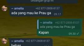 FOTO : Bukti Screnshoot Modus Member Anggota Persatuan Kelana Alam Indonesia dan Backpackers Indonesia terkait Minta Dana dan Pinjam Dana dengan Alasan Tidak Masuk Akal (Andre Hariyanto/SUARA UTAMA)