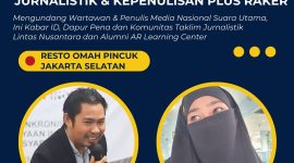 FOTO : Jelang Forsilatnas, Master Trainer Of AR Learning Center Andre Hariyanto Ajak dan Undang Jurnalis Kumpul Bersama (SUARA UTAMA)