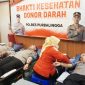 Foto: Polres Purbalingga menggelar bakti kesehatan berupa donor darah. Kegiatan digelar di ruang posko Mapolres Purbalingga, Rabu (7/8/2024)
