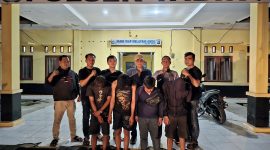 Foto: Empat pelaku saat diamankan satreskrim polsek Tabir