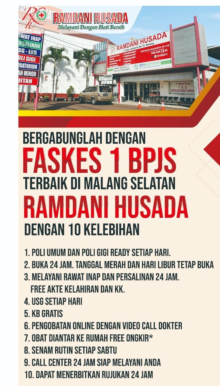 FOTO : Klinik Ramdani Husada Tawarkan Faskes 1 BPJS Terbaik di Malang Selatan dan 10 Kelebihan yang Tak Boleh Dilewatkan (dr. Estri Aditya Pradani/SUARA UTAMA)