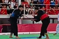 Sumber foto Arena pertandingan GOR Veteran Medan PON.XXI 2024.pesilat asal lampung saat berlaga