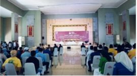 Foto ruang lokasi pengundian Nomor urut Paslon Cabub dan Wabub Kabupaten Lampung Utara 2024 di gedung  Islamic Center 23/9/2024 Kota Bumi