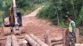 Satgas TMMD Kodim Sarko Mulai Bangun Jembatan Darurat Penghubung Desa