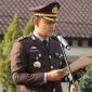  Kapolres AKBP.Teddy Rachesna saat sambutan gelar upacara di mapolres L-U.01/10/2024 peringatan Hari kesaktian Pancasila