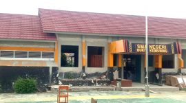 Foto lokasi Renovasi gedung Sekolah SMA N 1 Bukit Kemuning Kabupaten Lampung Utara Hampir Rampung (6/10/2024)