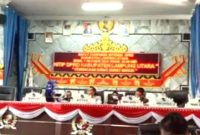 Ruang rapat paripurna pembacaan hasil rapat konsolidasi pimpinan DPRD Lampung Utara Priode 2024-2029.