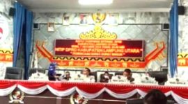 Ruang rapat paripurna pembacaan hasil rapat konsolidasi pimpinan DPRD Lampung Utara Priode 2024-2029.