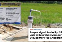 Foto; Proyek Irigasi di Kelurahan Mampun, Kecamatan Tabir