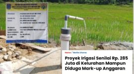 Foto; Proyek Irigasi di Kelurahan Mampun, Kecamatan Tabir