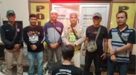 Foto Tersangka RMJ saat berada di Polsek Kota Bumi Kota Polres lampung utara.(20/10/2024)