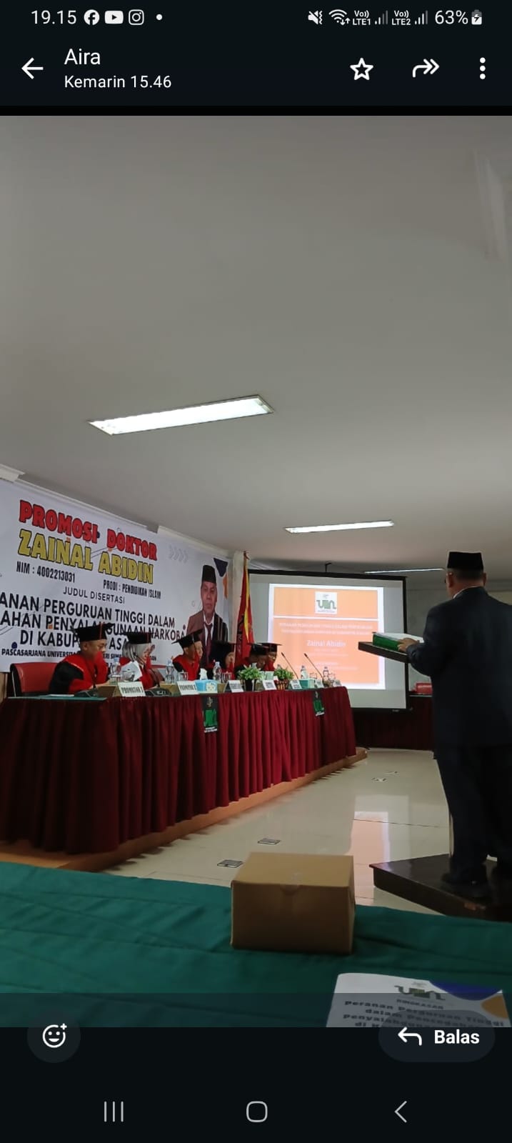 Promosi Doktor Zainal Abidin