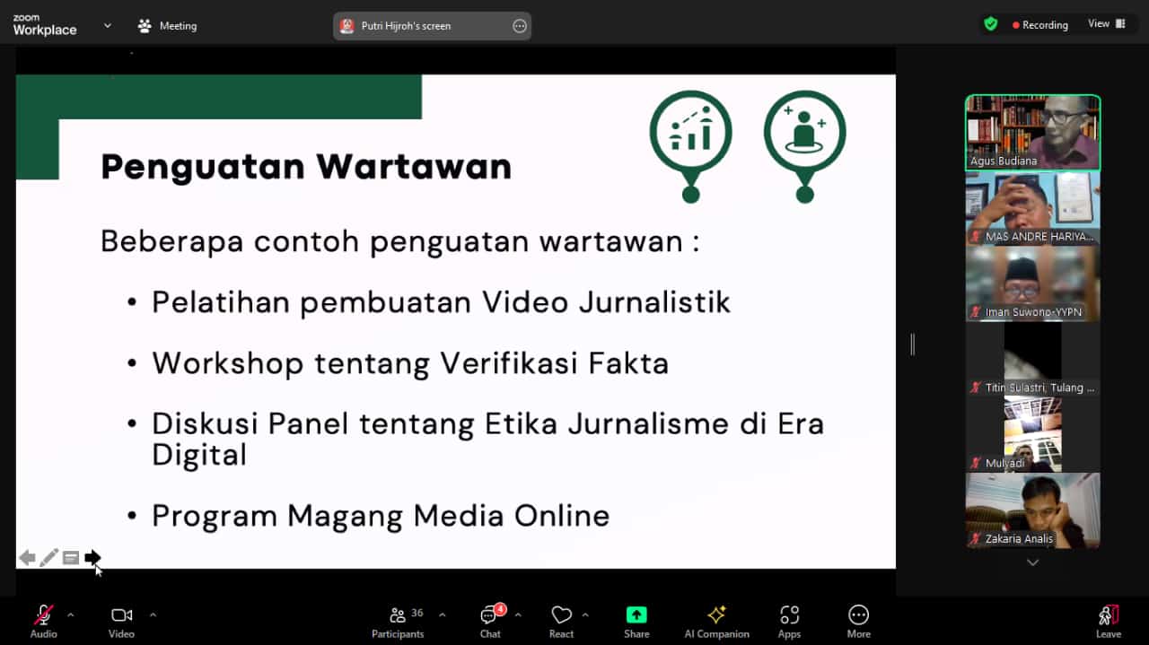 FOTO: Webinar Nasional Tingkatkan Kualitas Jurnalis Suara Utama: Hadirkan Pemateri Unggulan (Andre Hariyanto/SUARA UTAMA)