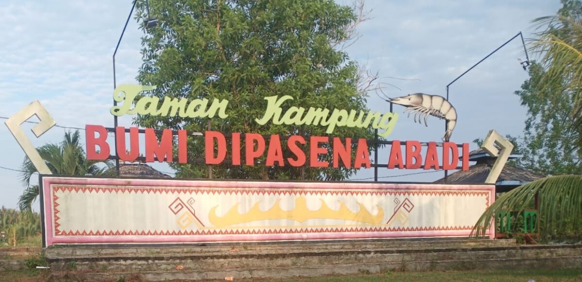Tugu Selamat Datang Kampung Bumi Dipasena Abadi, Rawajitu Timur, Tulang Bawang, Lampung.SUARA UTAMA.ID