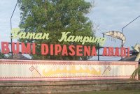 Tugu Selamat Datang Kampung Bumi Dipasena Abadi, Rawajitu Timur, Tulang Bawang, Lampung.SUARA UTAMA.ID