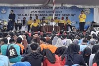 Photo suasana Milad ke-7 dan Peringatan Hari Guru Nasional (HGN) 2024 oleh Kelompok Kerja Kepala Sekolah (K3S) SMA Swasta Kota Palembang pada Minggu pagi 07.00 WIB di Lapangan DPRD Provinsi Sumsel (Foto : Zahruddin Hodsay/Suara Utama)