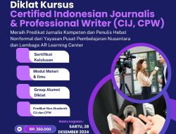 Flyer diklat jurnalistik profesional Suara Utama 