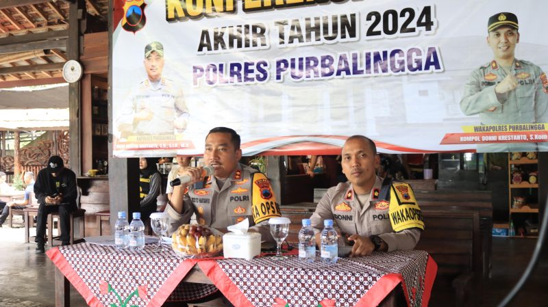 Foto: Polres Purbalingga menggelar konferensi pers akhir tahun 2024. Kegiatan ini dipimpin oleh Kapolres Purbalingga, AKBP Rosyid Hartanto, di Aula Kopi Bathok Purbalingga, pada Selasa (31/12/2024).