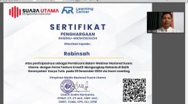 FOTO : Dokumentasi Ustadz Khairul Hibri saat memberikan sharing santai bersama puluhan jurnalis dan wartawan media nasional Suara Utama (Mas Andre Hariyanto/SUARA UTAMA)