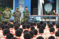 Foto: Sosialisasi penerimaan prajurit TNI AD 2025 oleh Kodim 0702/Purbalingga di SMKN 1 Kaligondang, Jumat (31/1/2025).